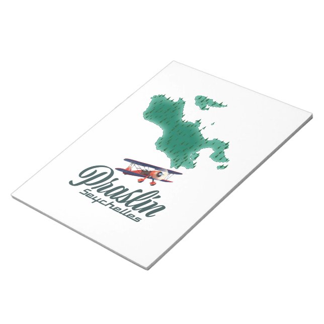 Praslin Seychelles map Notepad (Angled)