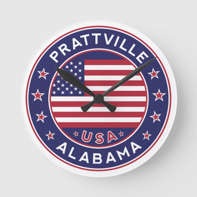 Prattville, Alabama Round Clock (Front)