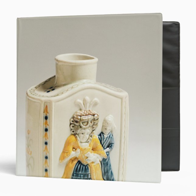 Prattware tea caddy binder (Front/Inside)