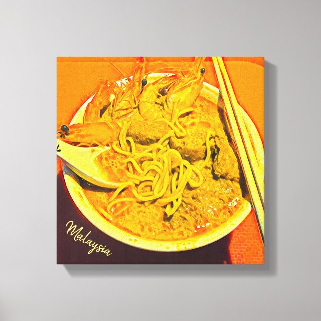 Prawn Laksa Malaysia foodie travel print (Front)