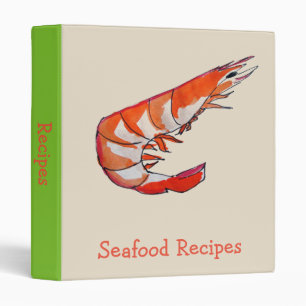 Prawn shrimp illustration seafood art recipe binder