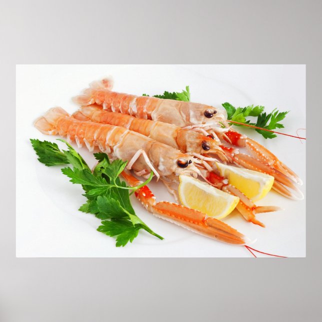 prawns with lemon and parsley poster (Front)