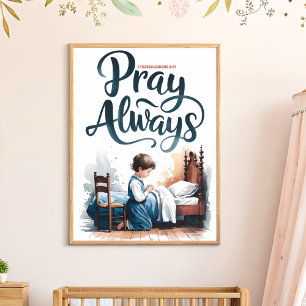 Pray Always Christian Nursery Wall Art Print