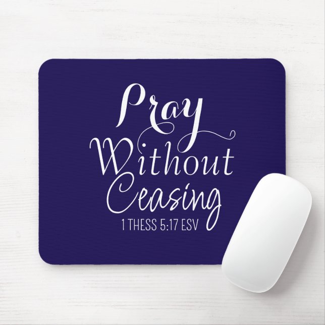Pray Bible Verse Christian Prayer Dark Blue Mouse Pad (With Mouse)