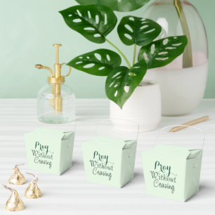 Pray Bible Verse Christian Prayer Light Green Favor Box