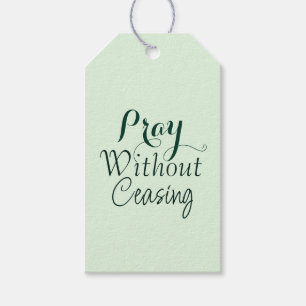 Pray Bible Verse Christian Prayer Light Green Gift Tags
