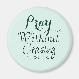 Pray Bible Verse Christian Prayer Light Green Magnet