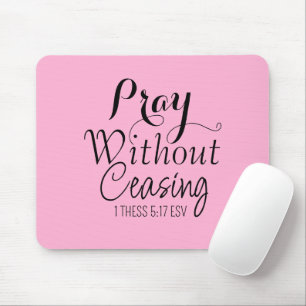 Pray Bible Verse Christian Prayer Light Pink Mouse Pad