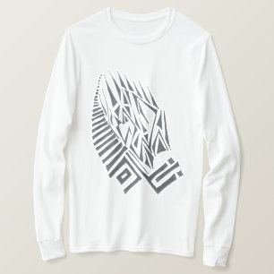 Pray Black White Abstract Tribal Tattoo Art T-Shirt