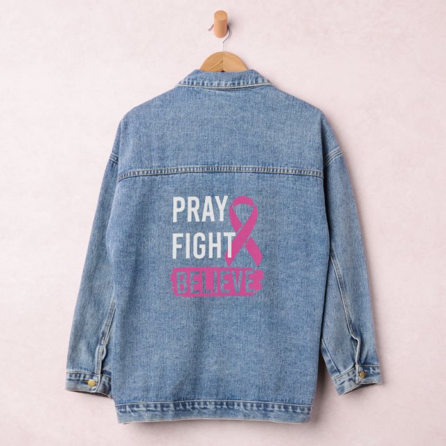 Pray Fight Believe  Denim Jacket (Hangar)