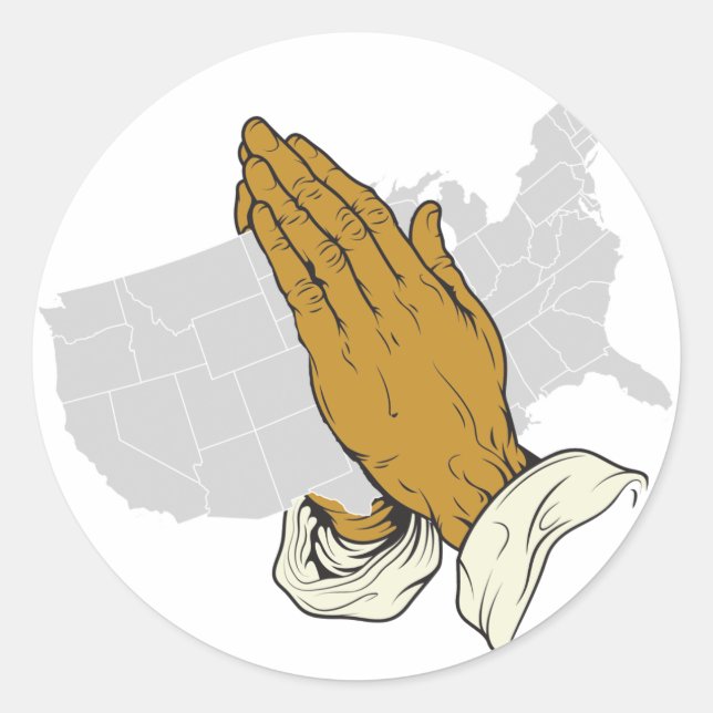Pray For America Classic Round Sticker (Front)