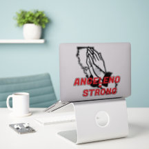 PRAY FOR ANGELENO STRONG Red Blk Border CA Heart