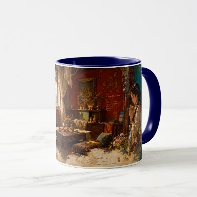 pray for auspiciousness. mug (Front Right)