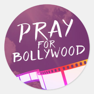 Pray for Bollywood Classic Round Sticker