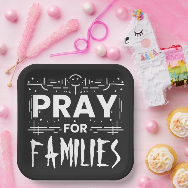 Pray for families paper plate (Party)