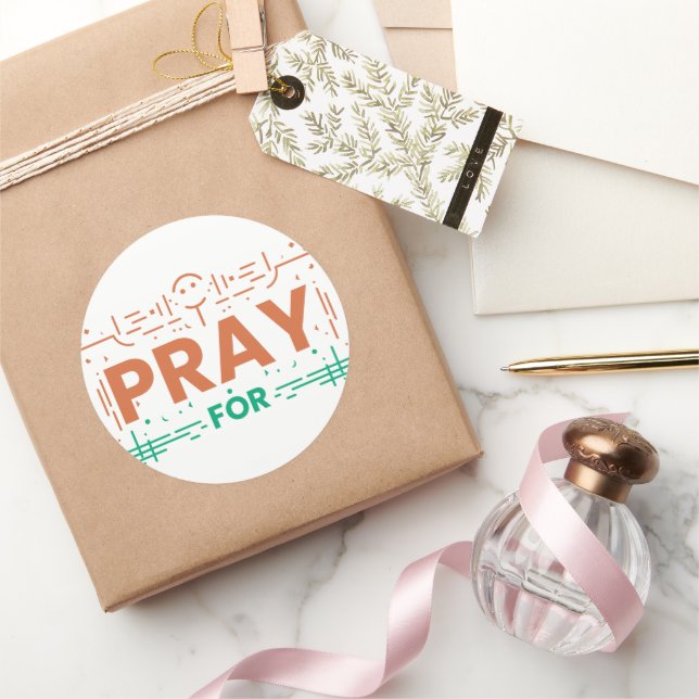 Pray For Humanity Classic Round Sticker (Gifting)