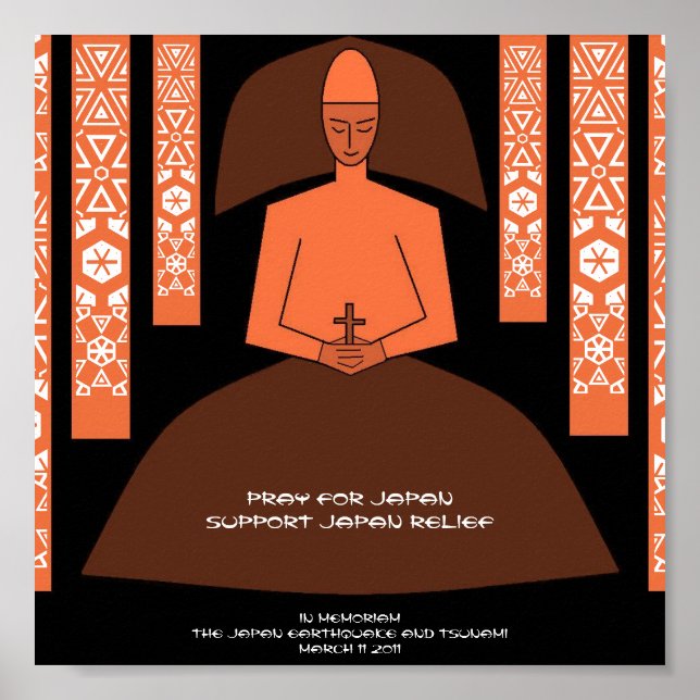 PRAY FOR JAPAN SUPPORT JAPAN RELIEF POSTER (Front)