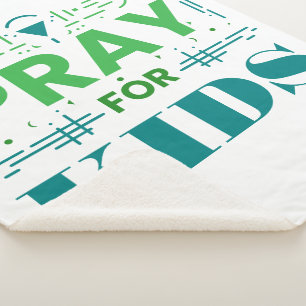 Pray for kids sherpa blanket