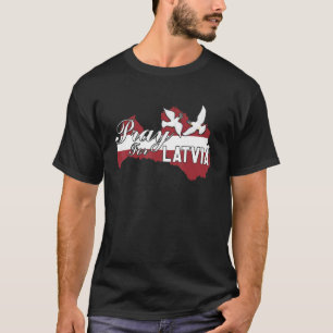 Pray For Latvia Supporter Latvian Flag Heart Men W T-Shirt