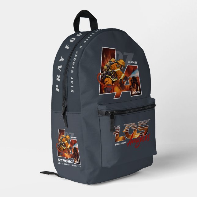 Pray for Los Angeles ( 2 ) | Printed Backpack (Back Corner Left)