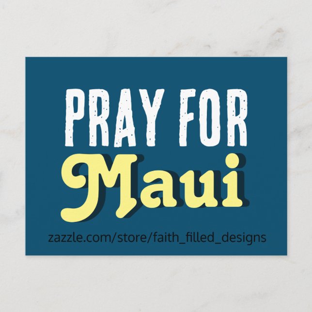 Pray For Maui Invitation Postcard (Front)