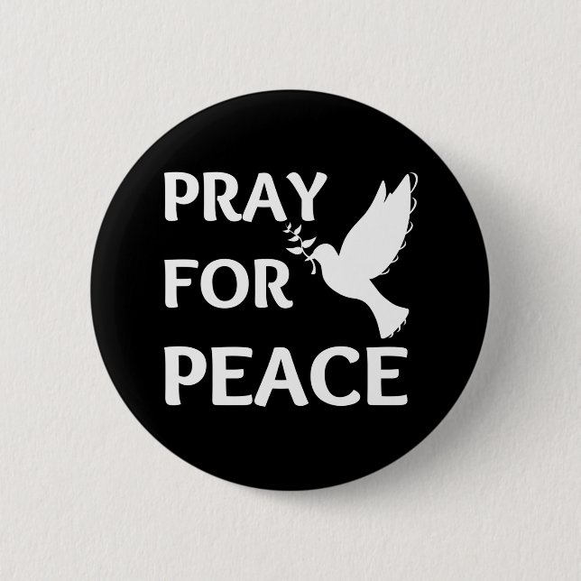 pray for peace 2 inch round button (Front)