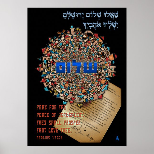 Pray For Peace For Jerusalem (20x28 inch) Poster (Front)