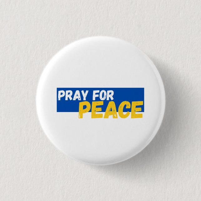 Pray For Peace, Pray For Ukraine 1 Inch Round Button (Front)