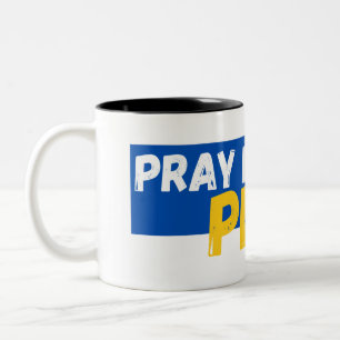 Pray For Peace, Pray For Ukraine Two-Tone Coffee Mug