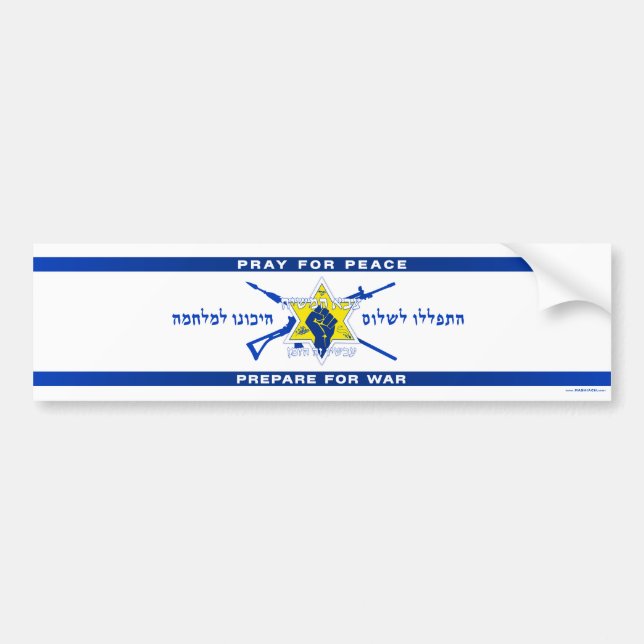 Pray For Peace. Prepare For War. Bumper Sticker (Front)