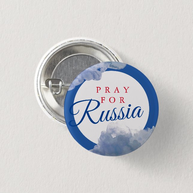 PRAY FOR RUSSIA 1 INCH ROUND BUTTON (Front & Back)