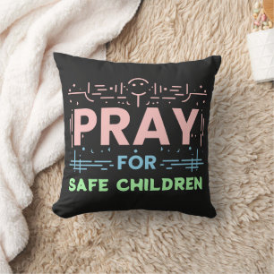 Pray for safe children throw pillow