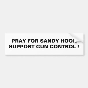 PRAY FOR SANDY HOOK SUPPORT GUND CONTROL ! BUMPER STICKER