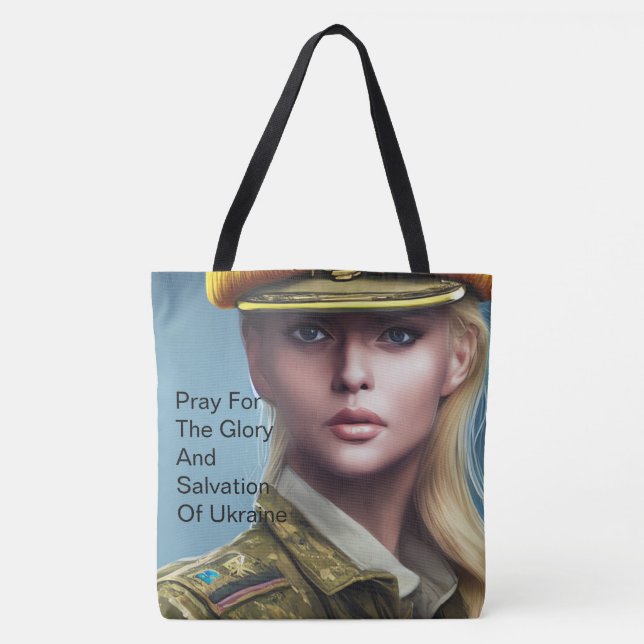 PRAY FOR THE GLORY OF UKRAINE TOTE BAG (Front)