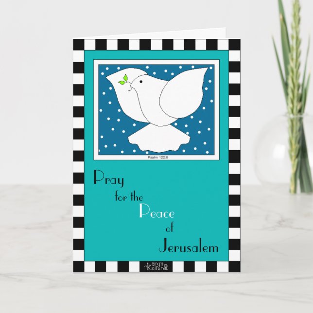 Pray For The Peace of Jerusalem greeting card (Front)