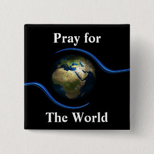 Pray for the World 2 Inch Square Button