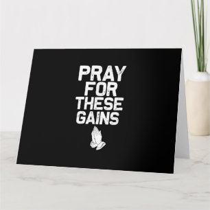 Pray For These Gains Fitness Gym Motivational Card