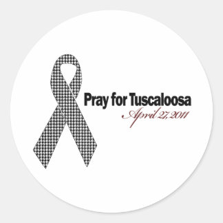 Pray For Tuscaloosa Alabama (Houndstooth) Classic Round Sticker