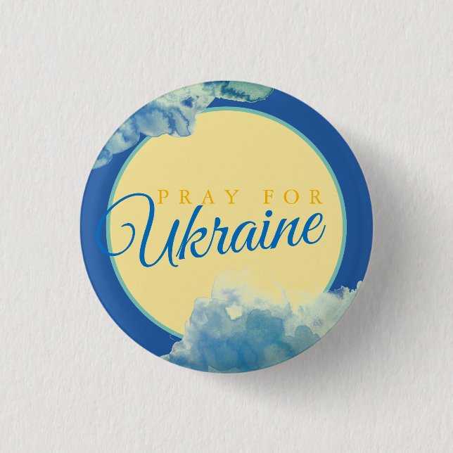 PRAY FOR UKRAINE 1 INCH ROUND BUTTON (Front)