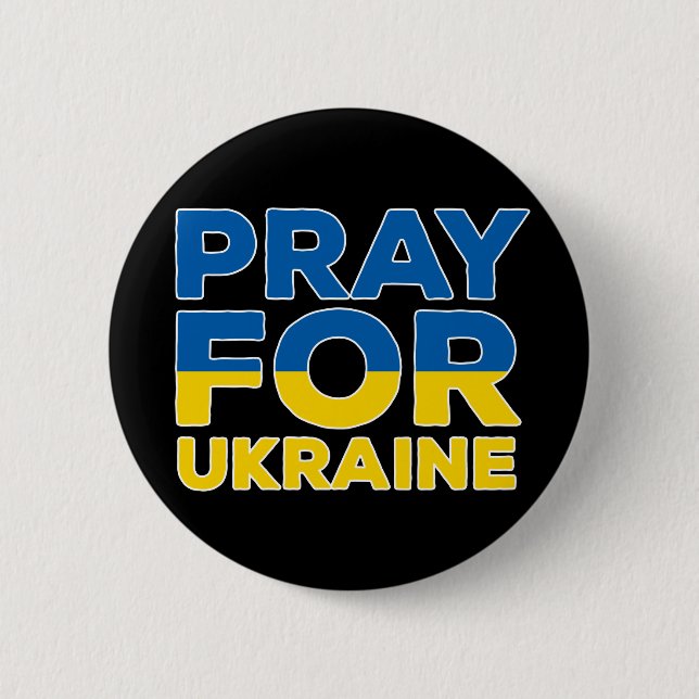 Pray For Ukraine 2 Inch Round Button (Front)