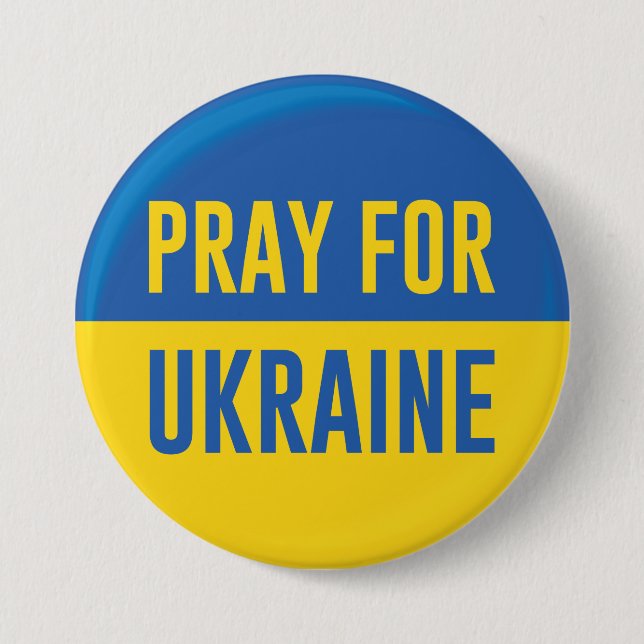 Pray For Ukraine 3 Inch Round Button (Front)