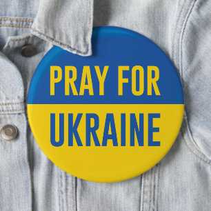 Pray For Ukraine 6 Inch Round Button