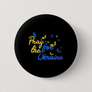 Pray For Ukraine Butterfly Ukraine Stand With Ukra 2 Inch Round Button