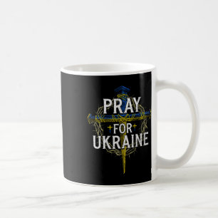 Pray For Ukraine Cross Christian Support Ukraine ( Coffee Mug
