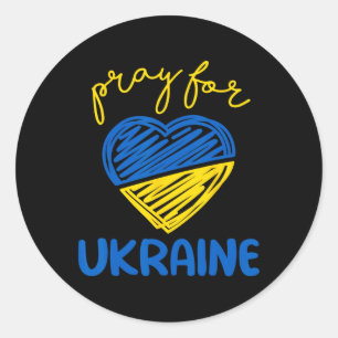 Pray For Ukraine - I Stand With Ukraine - Support  Classic Round Sticker