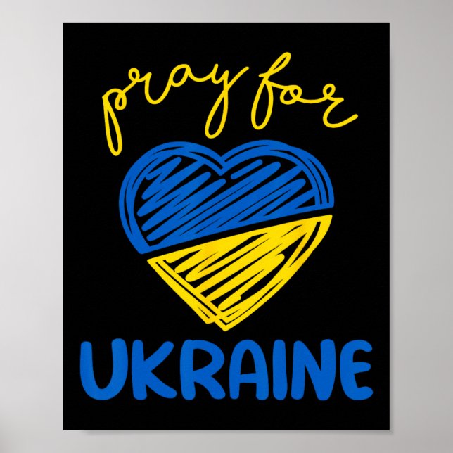 Pray For Ukraine - I Stand With Ukraine - Support  Poster (Front)
