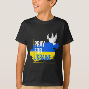 Pray For Ukraine Peace Dove Men Women Stop War  T-Shirt