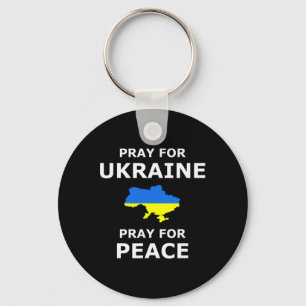 Pray For Ukraine Peace Ukraine Flag Keychain