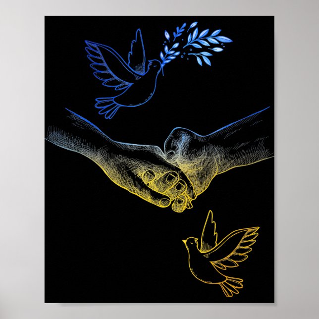 Pray For Ukraine, Realistic Couple Holding Hands 2 Poster (Front)