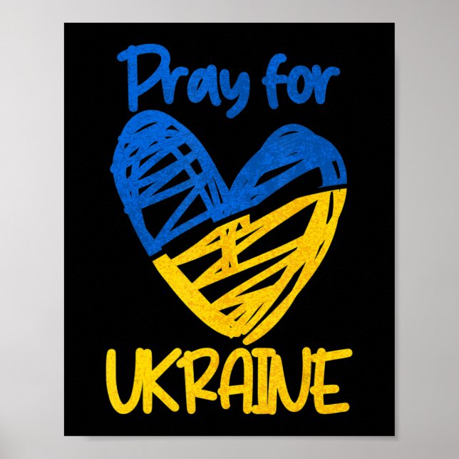 Pray for Ukraine  Stand with Ukraine Support Ukrai Poster (Front)